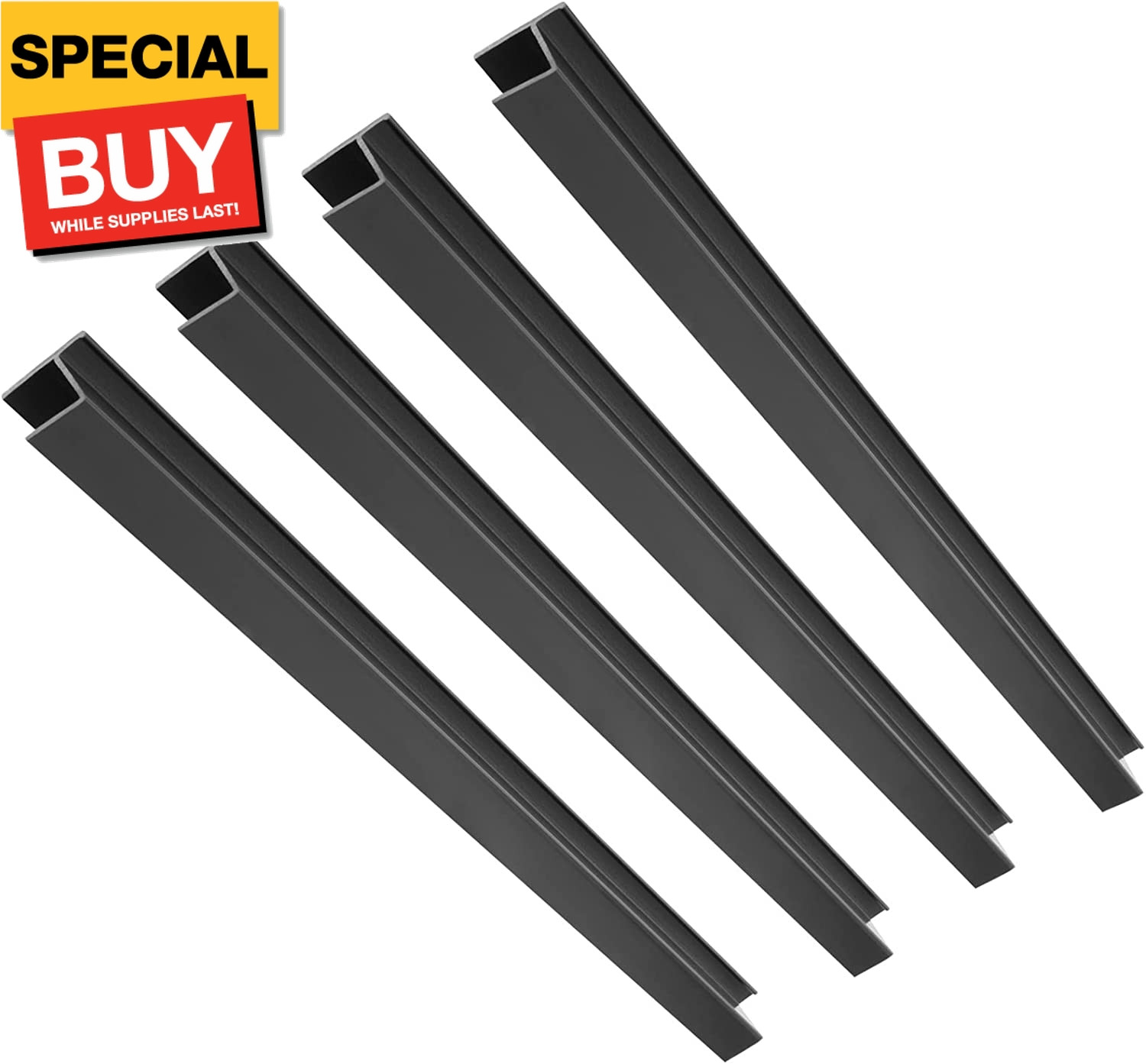4 Pieces Hanging File Rails PVC Drawer Black 16 Inch File Cabinet Rails for Hang