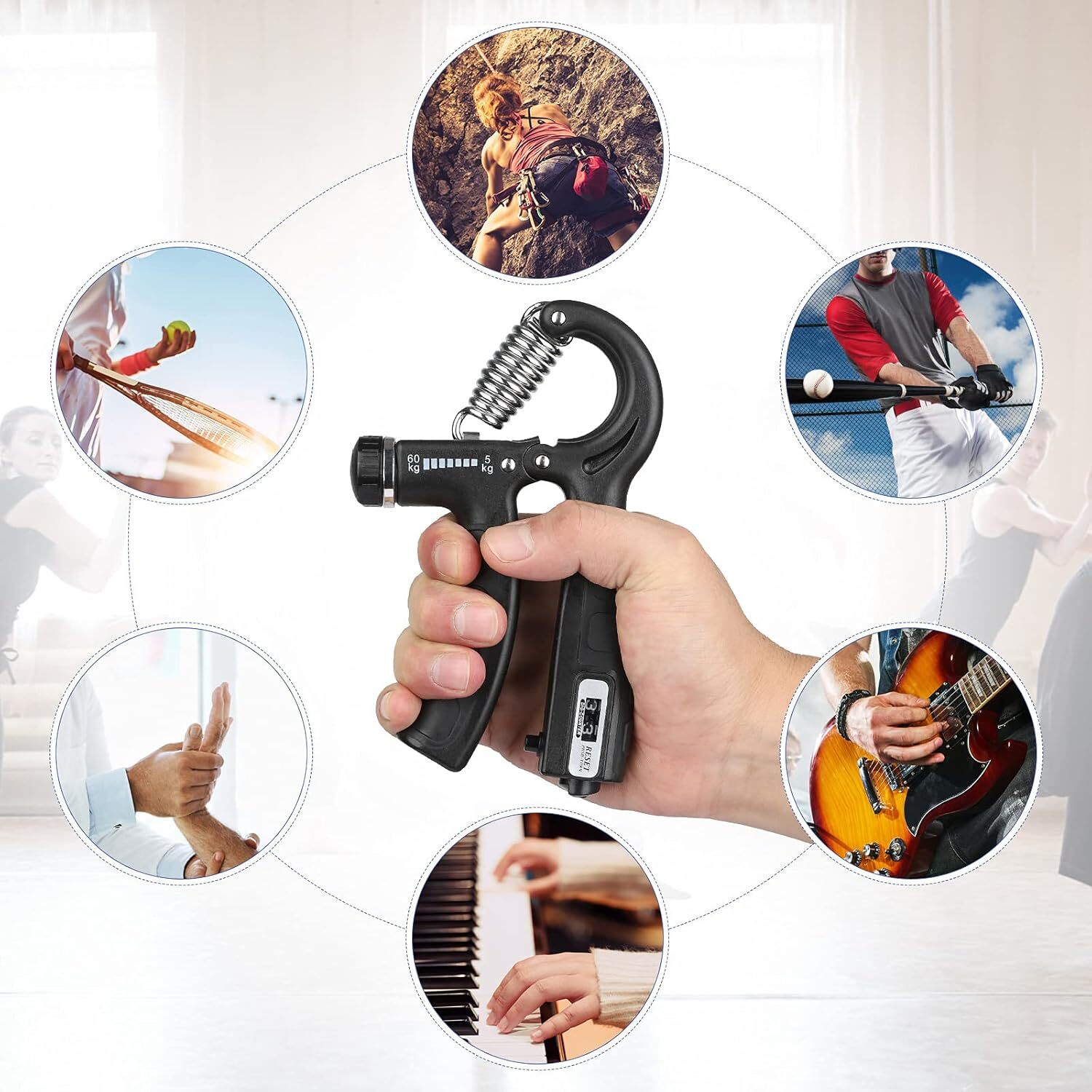 2 Pack Grip Strength Trainer with Counter
