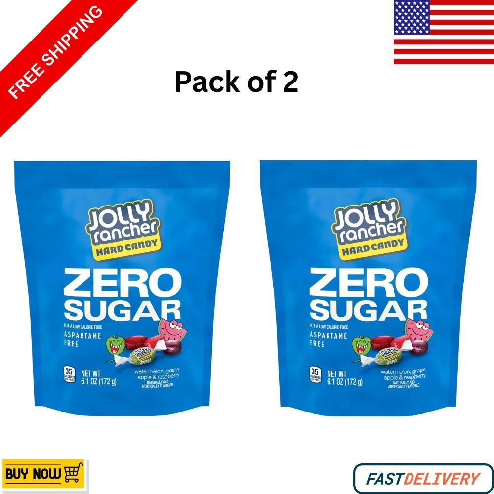 (pack of 2) JOLLY RANCHER Zero Sugar Assorted Fruit Hard Candy | 6.1 oz Bag