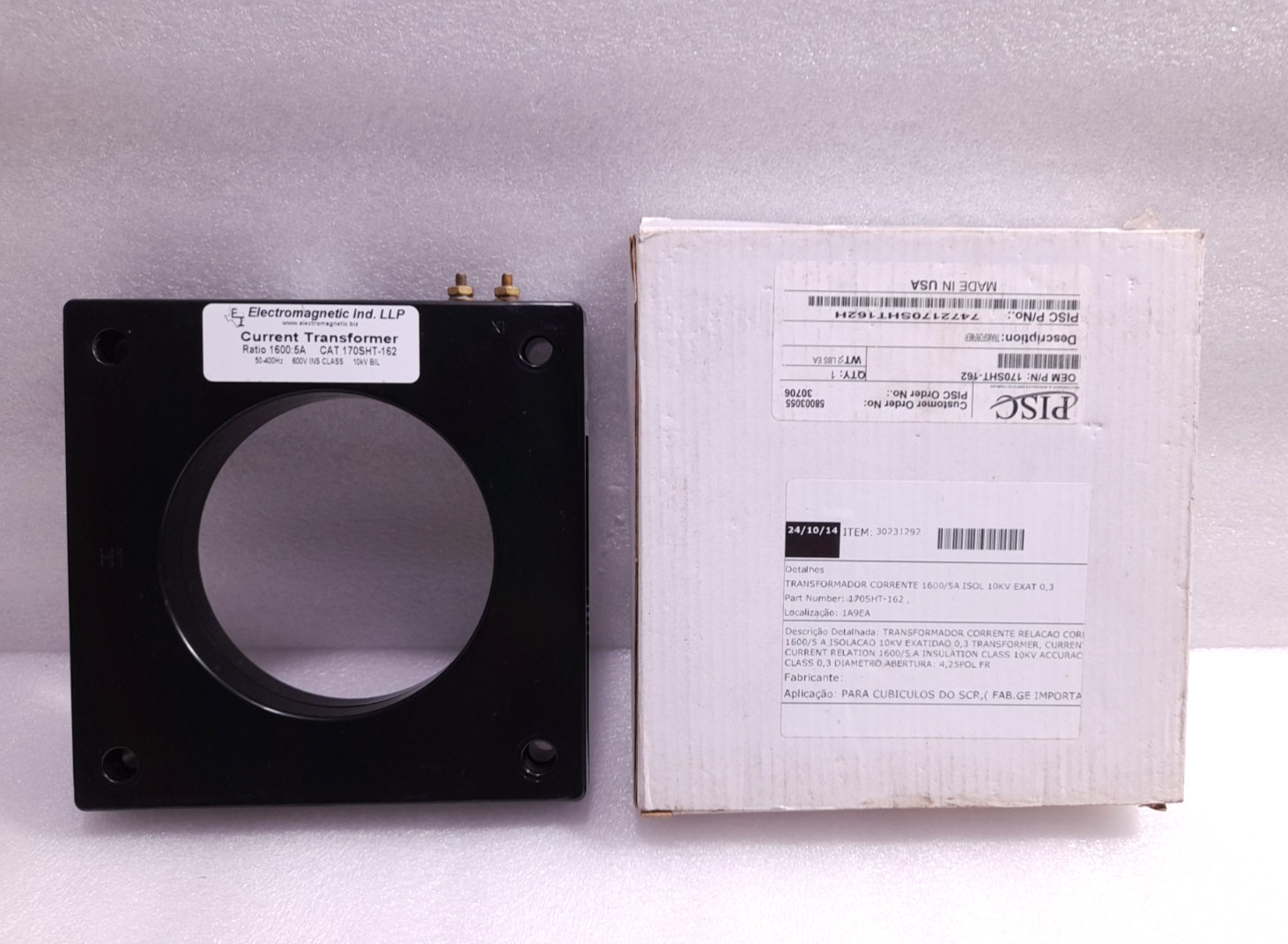 Electromagnetic 170SHT-162 Current Transformer Ratio: 1600:5A 50-400Hz 600V