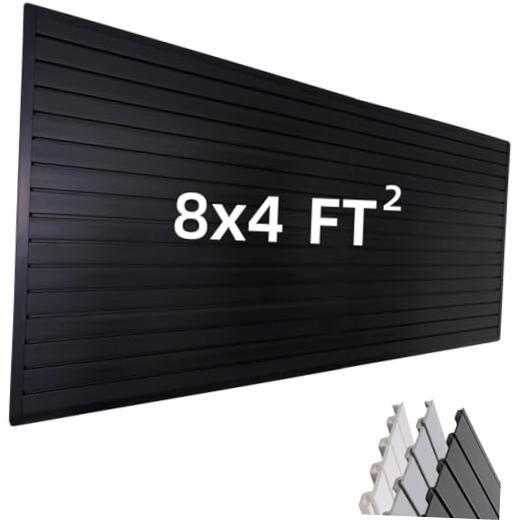 Slat Wall Paneling Garage Wall Organizer, Slatwall Panels Garage 8x4ft Black