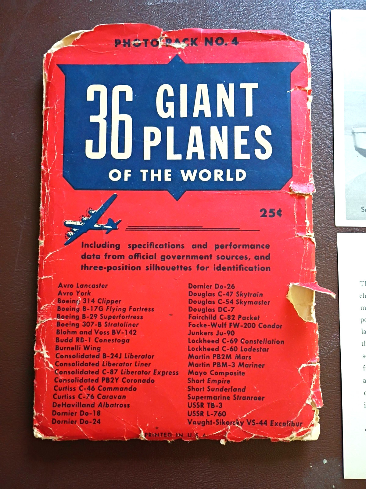 1950's 36 Giant Planes of the World Photo Pack No. 4.  7''x5''