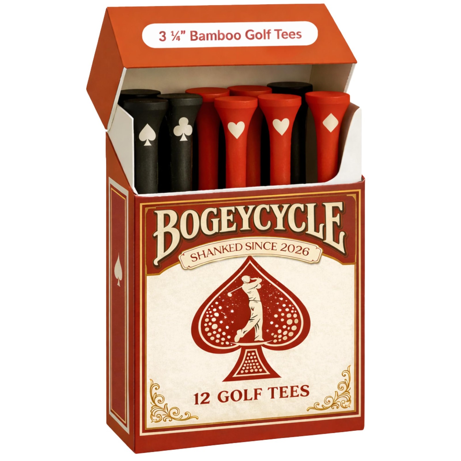 HahaHome Funny Golf Tees | Accessories for Men – Bogeycycle Red