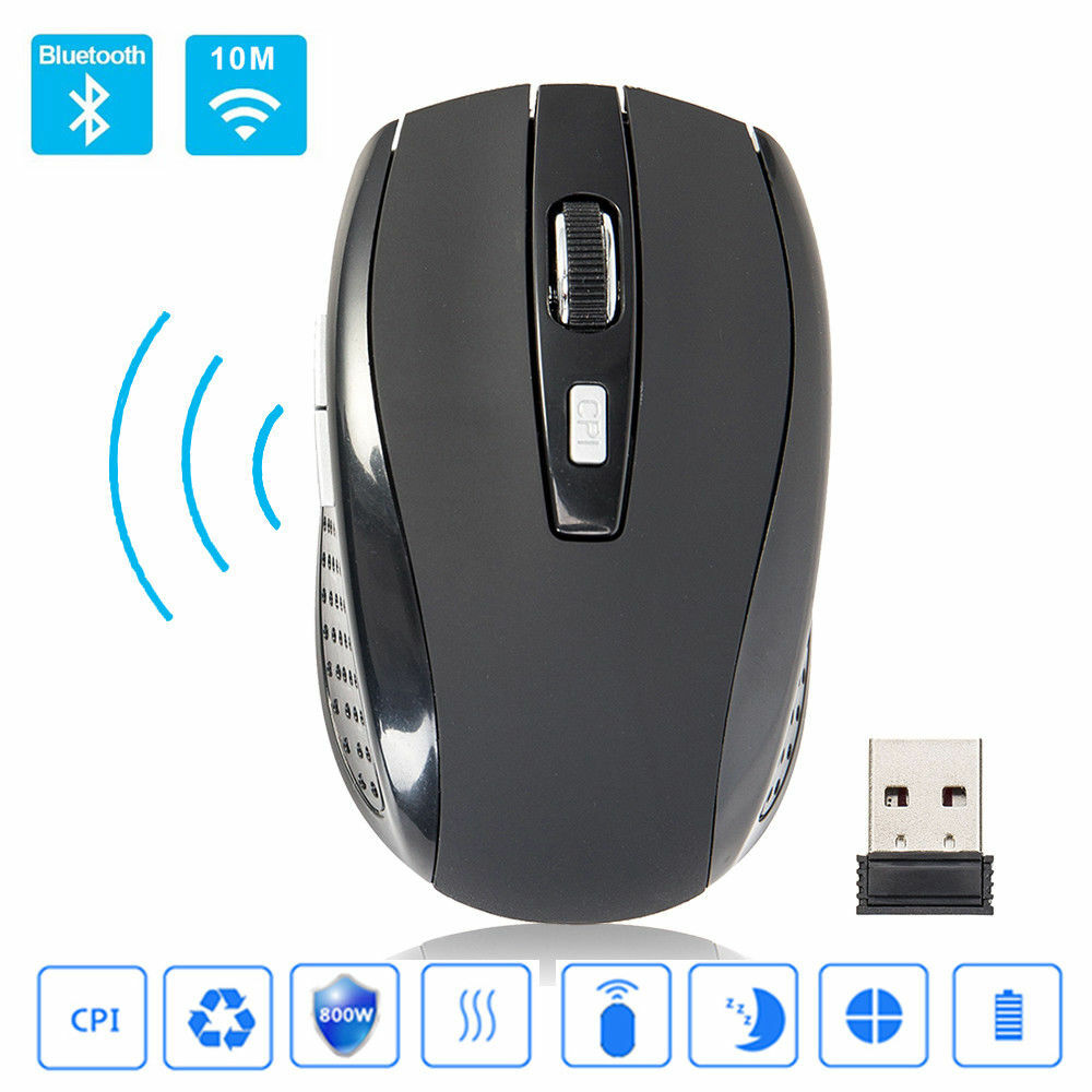 2.4GHz Wireless Optical Mouse Adjustable DPI Cordless Mice + Receiver for Laptop