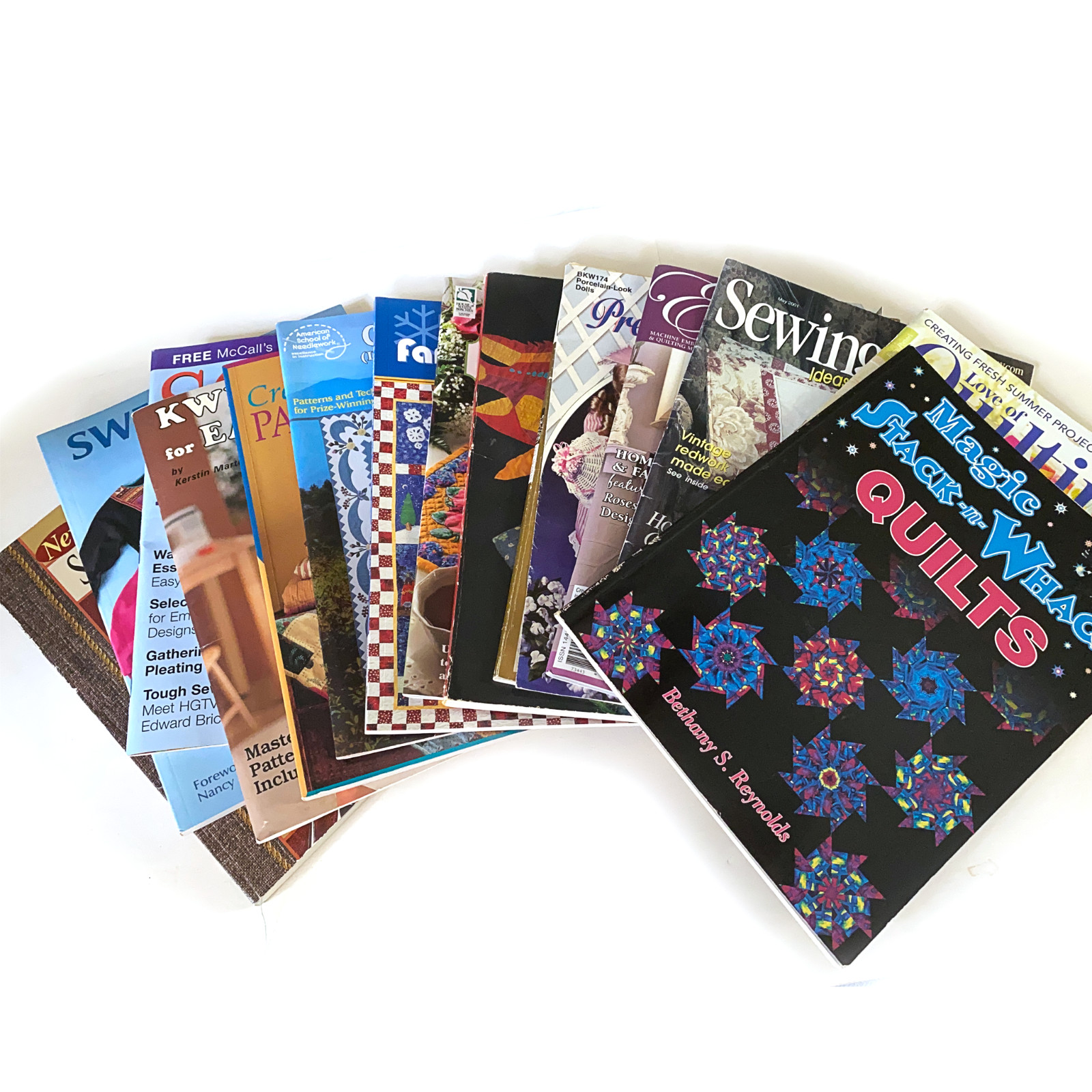 Quilting Sewing Lot 15 Book Magazine Stack N Whack Silk Applique Patchwork More