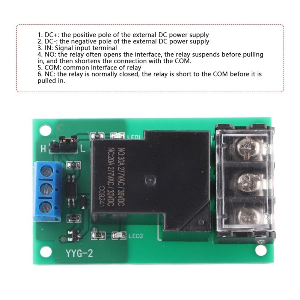 5V for relay with 30A for current Optocoupler High Low Level Trigger for Testing