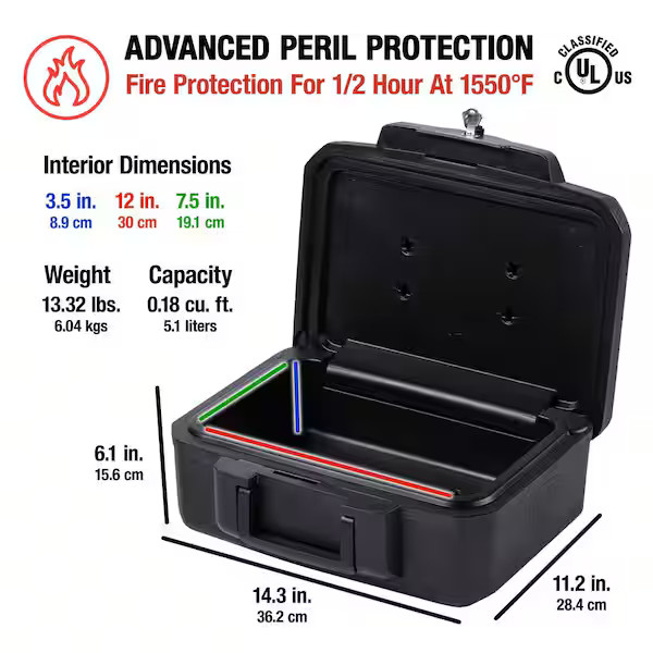 0.18 cu. ft. Fireproof Safe Box