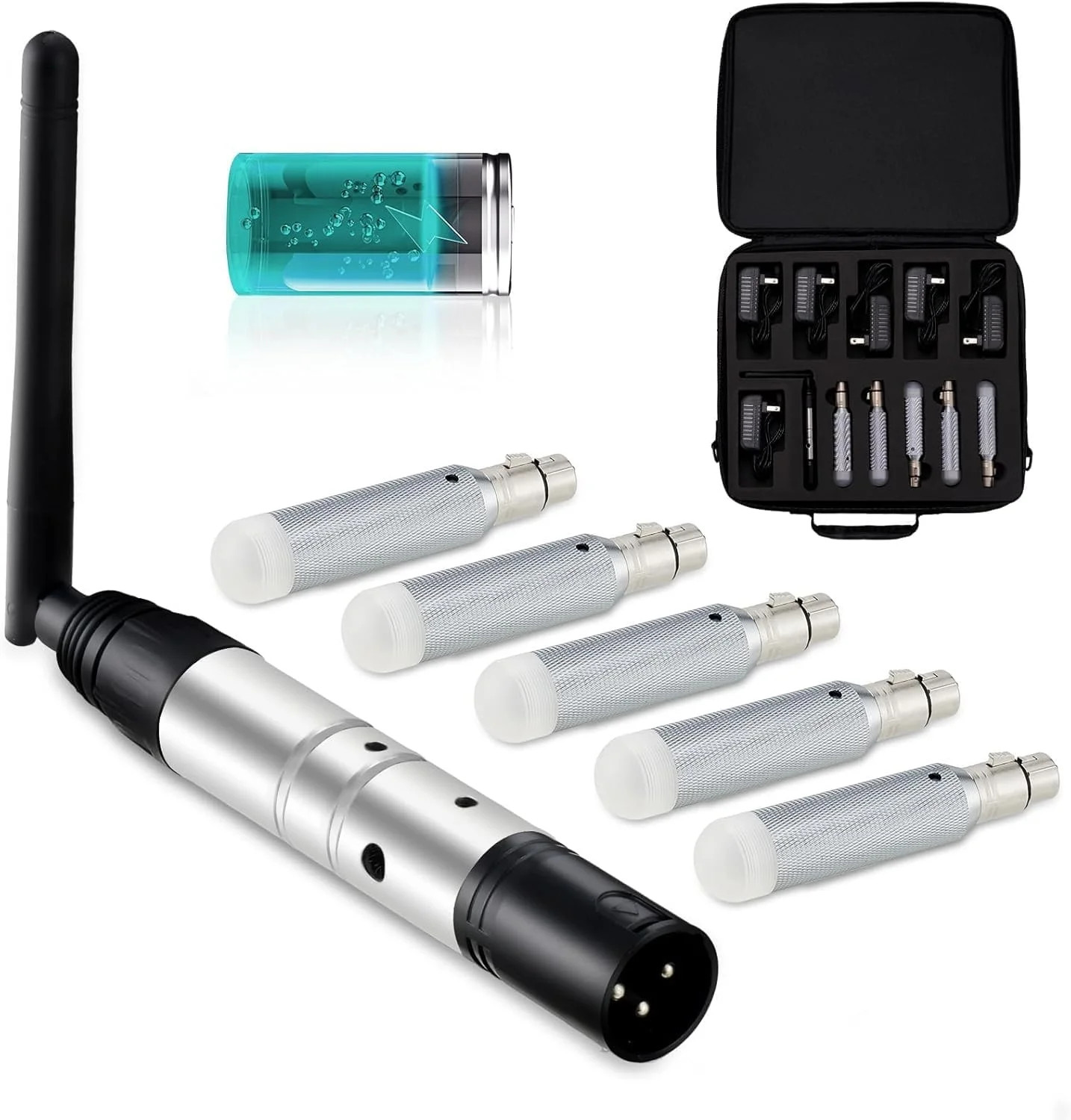Wireless DMX Built-in Battery, Dj 2.4G Wireless DMX Receiver DMX512 Transmitter