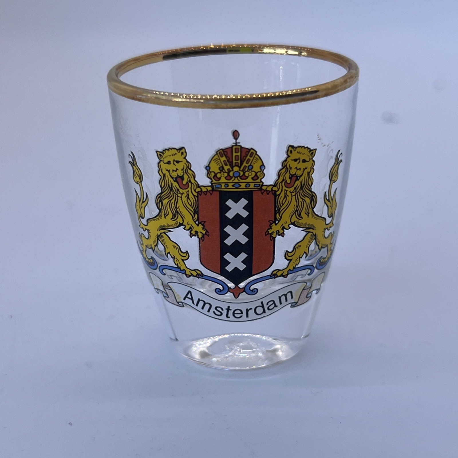 Amsterdam Netherlands Coat Of Arms Shot Glass Shotglass Barware Souvenir