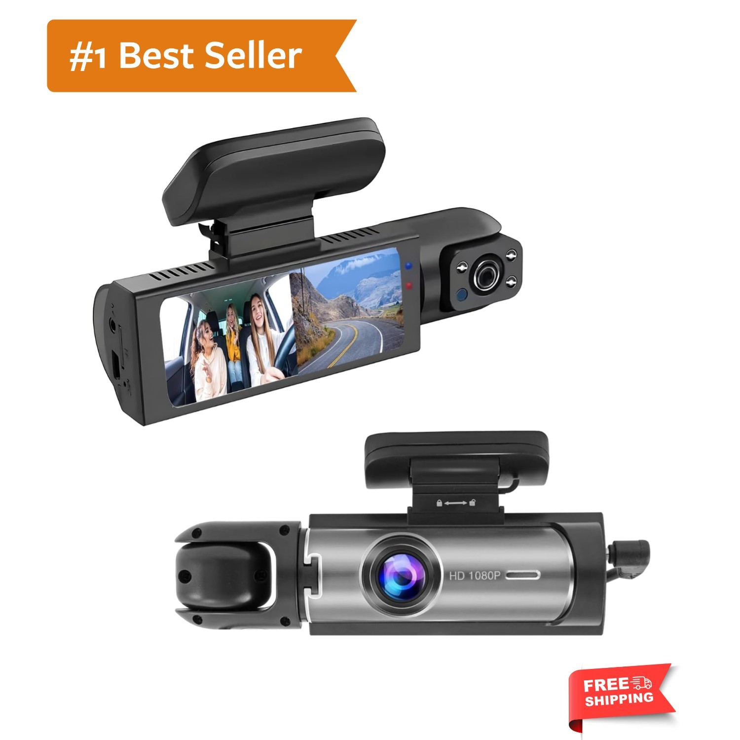 Dashcam Front and Inside,Car Camera Dash Cam for Cars,Driving Recorder with I...