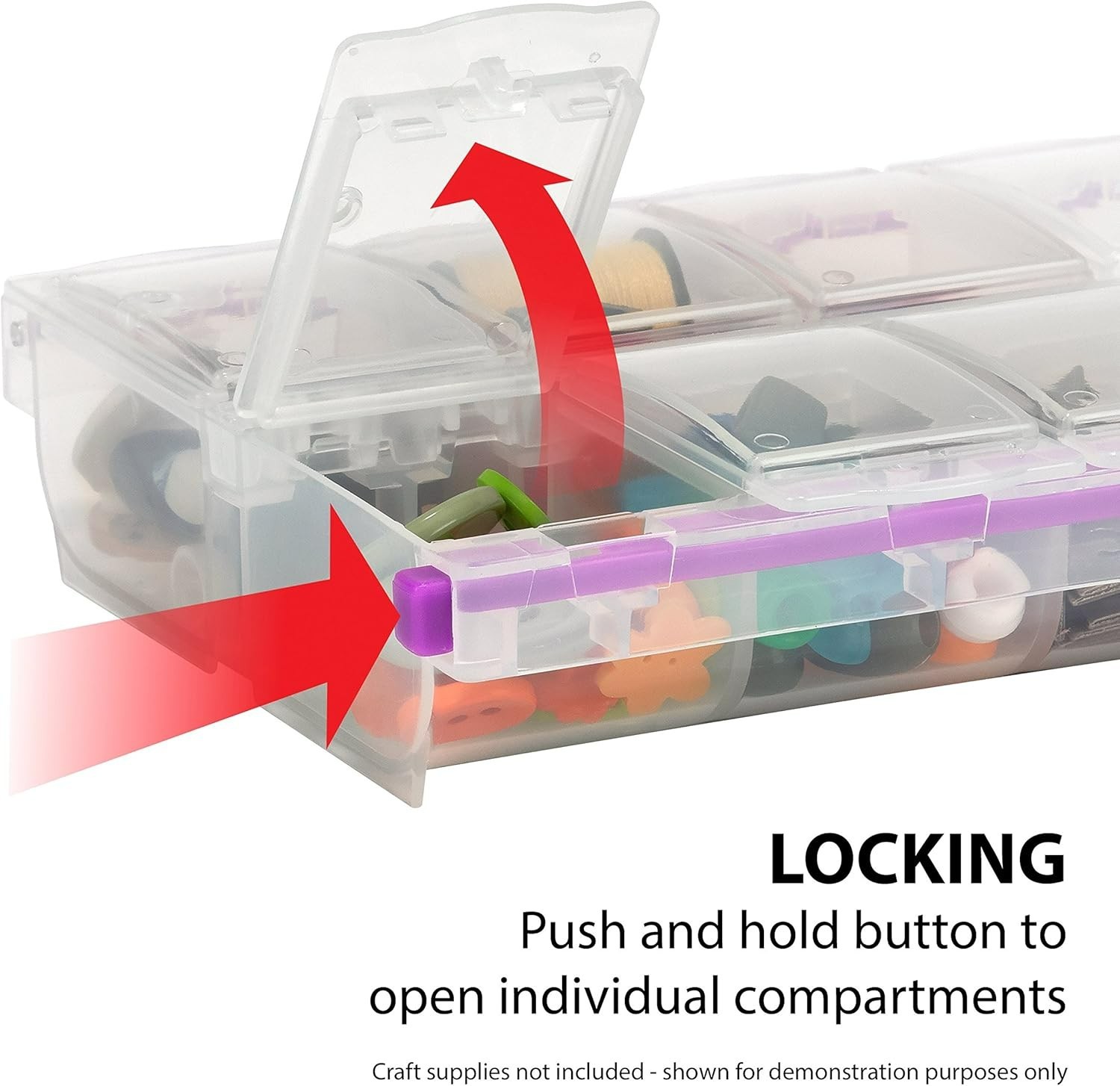 14-Compartment Locking Craft Organizer - Portable Clear Plastic Storage Solution