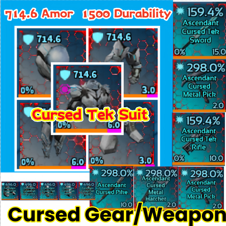ARK Survival Ascended Cursed Tek Armor/ Weapon/ Gear ⭐⭐MAX STATS PC/XBOX/PS  PVE