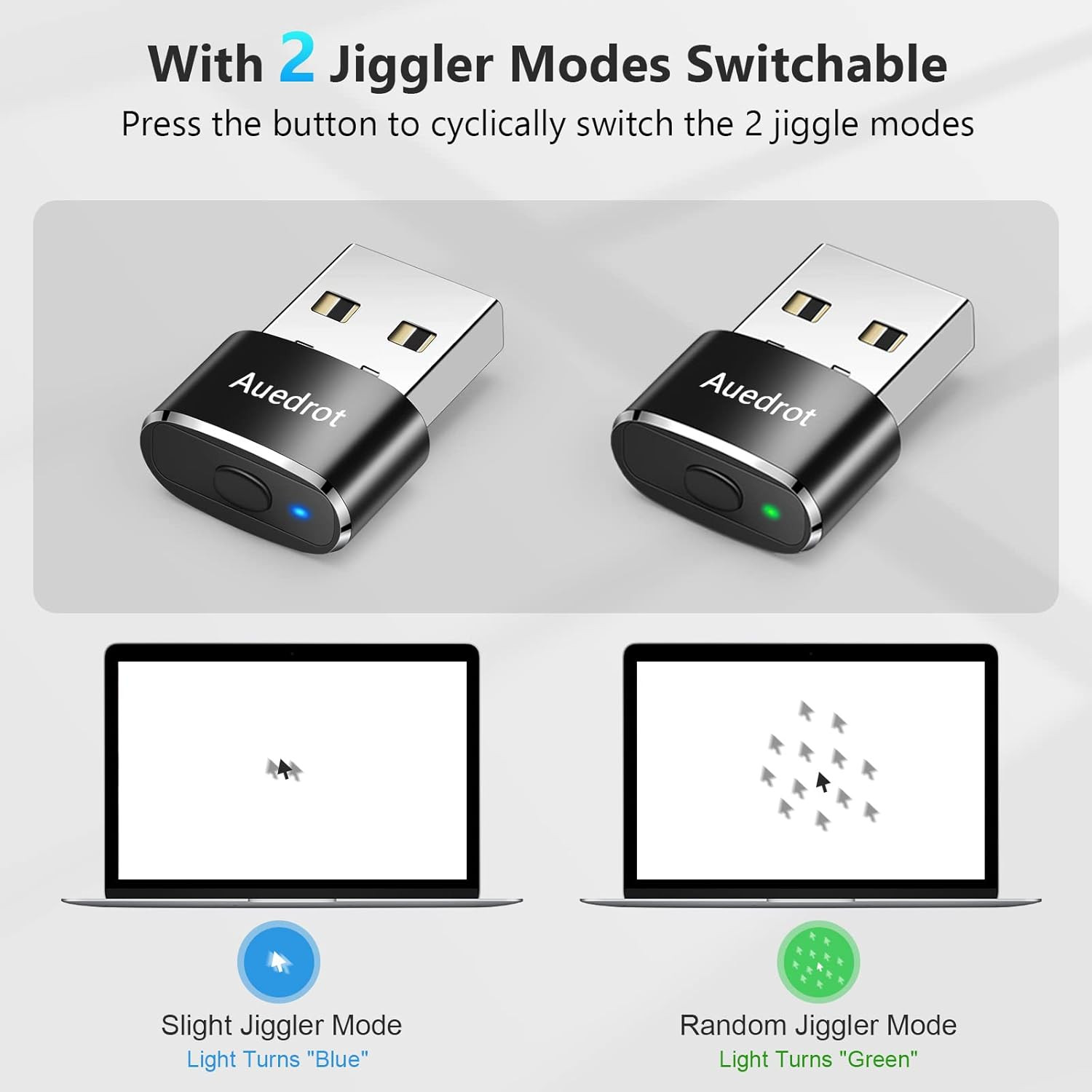 Undetectable Mouse Jiggler with Switch, USB Automatic Mouse Mover