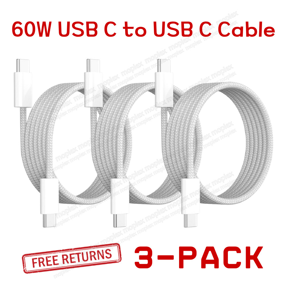 3 Pack USB-C to USB-C Cable Fast Charger Type C Cord For iPhone 16 15 Pro Max 16