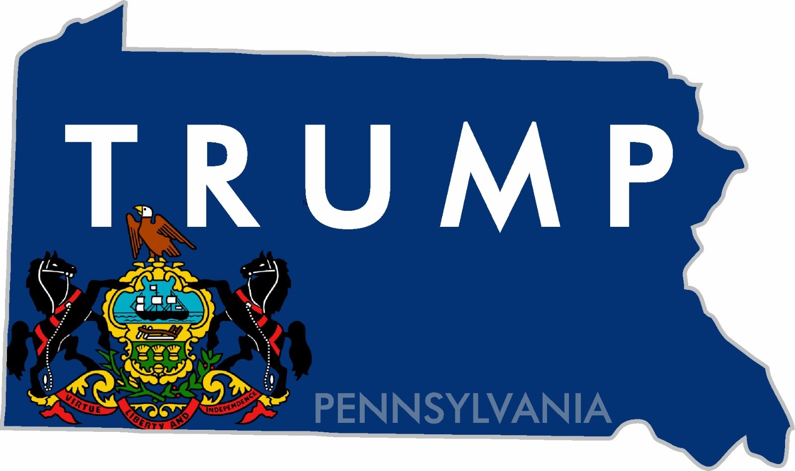 (2) TRUMP STICKERS PENNSYLVANIA STATE POLITICAL BUMPER WINDOW DECAL