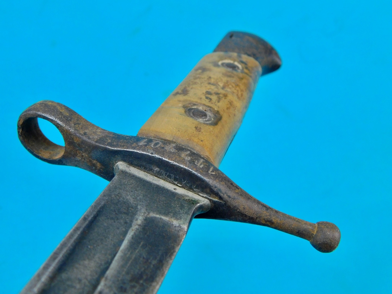 Italian Italy Vintage WW2 Bayonet Fighting Knife w/ Scabbard Frog
