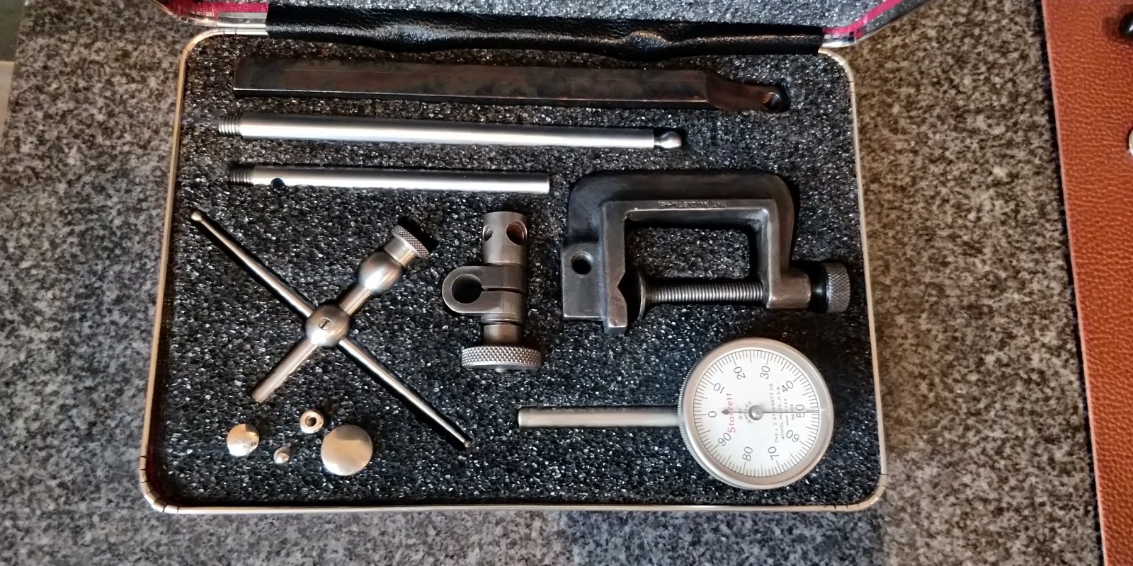 COMPLETE TESTED ~ Starrett 196A5Z / 196 Universal Back Plunger Dial Indicator
