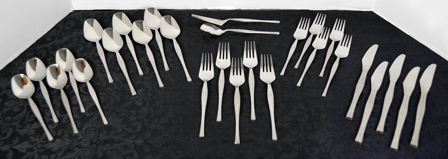 Nasco Japan Rivoli Stainless Flatware Service for 5 - 27 Piece