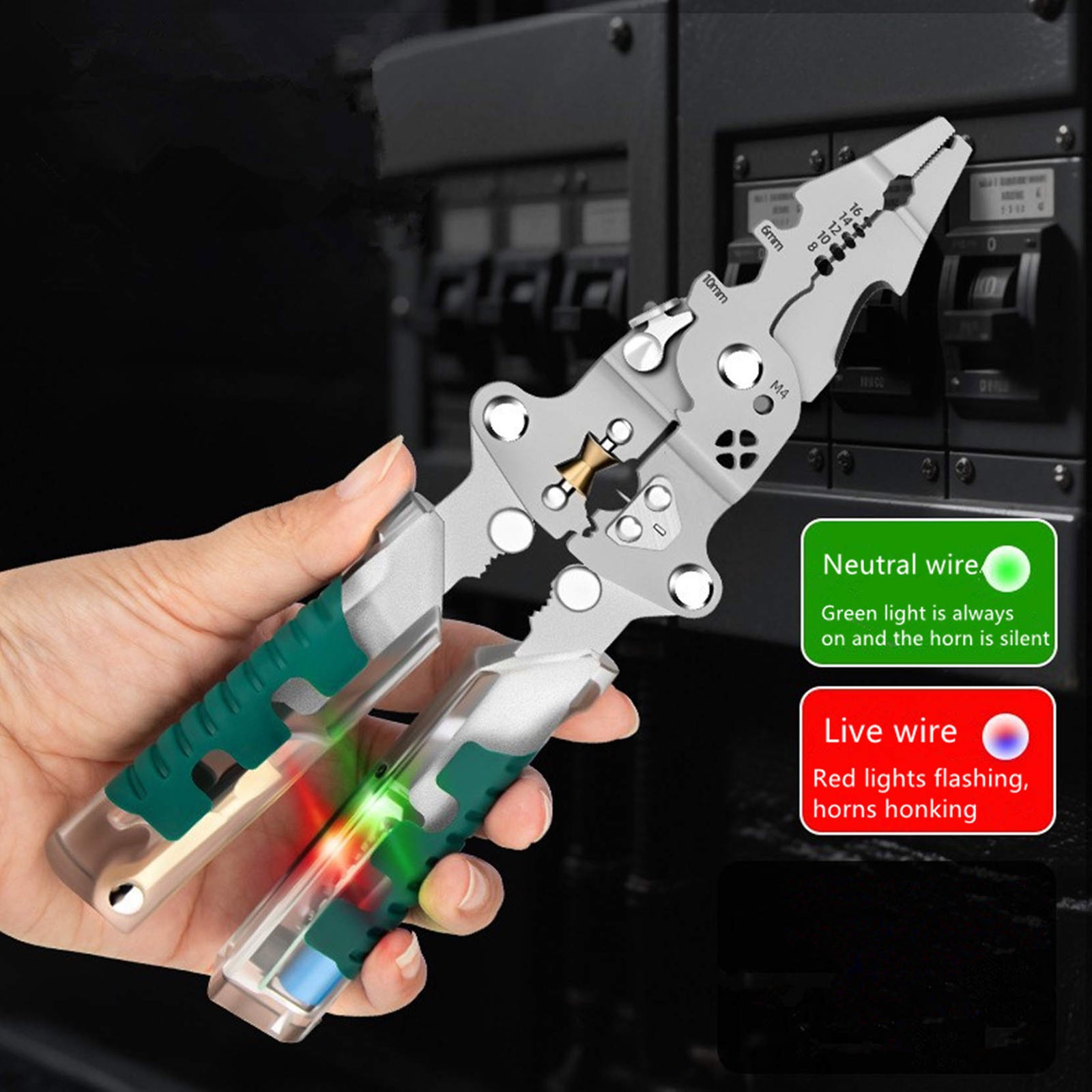 1 PCS Portable Multi-Functional Wire Stripper With Electrical Test & Cutter
