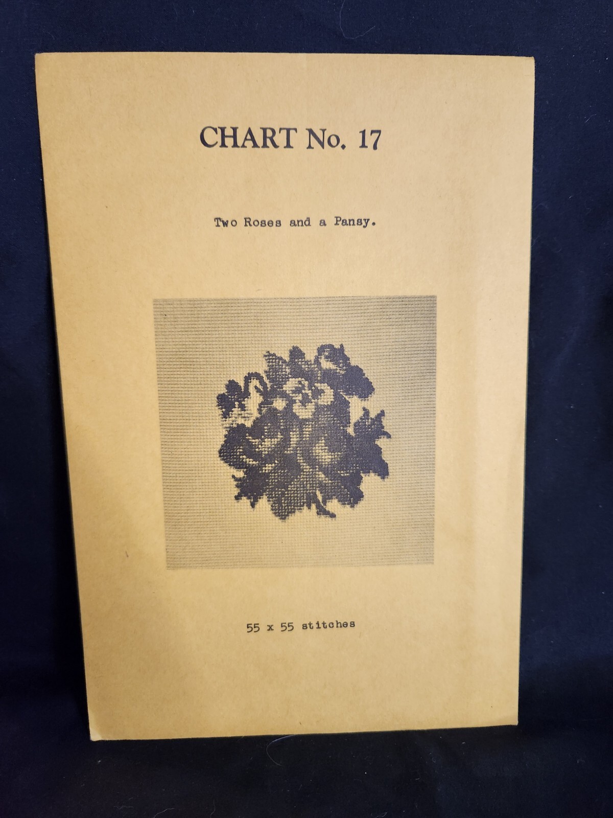 Babs Fuhrmann Petit Point Chart No. 17 Two Roses And Pansy 55x55 Vintage