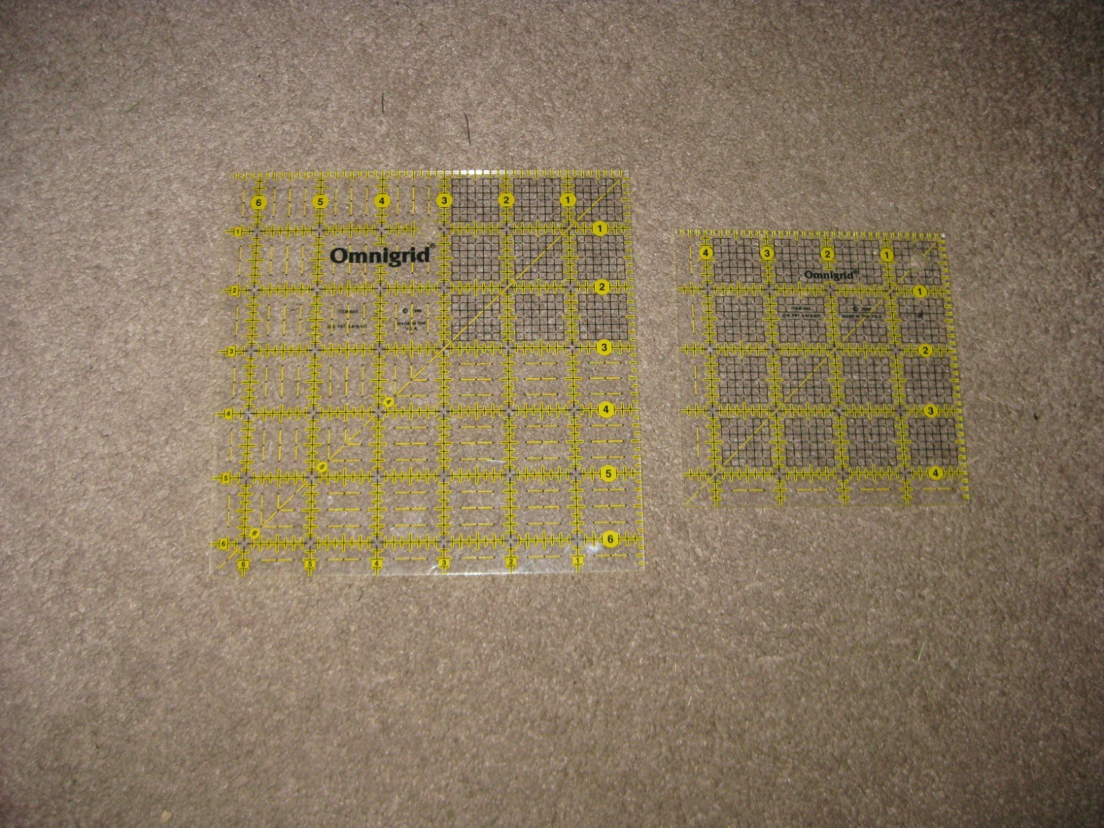 Lot of 4.5 x 4.5" & 6.5" x 6.5" Square Omnigrid Quilting and Sewing Rulers