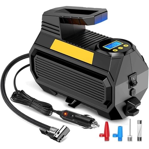 Tire Inflator, Portable Air Compressor Pump for Black-digital Pressure Gauge