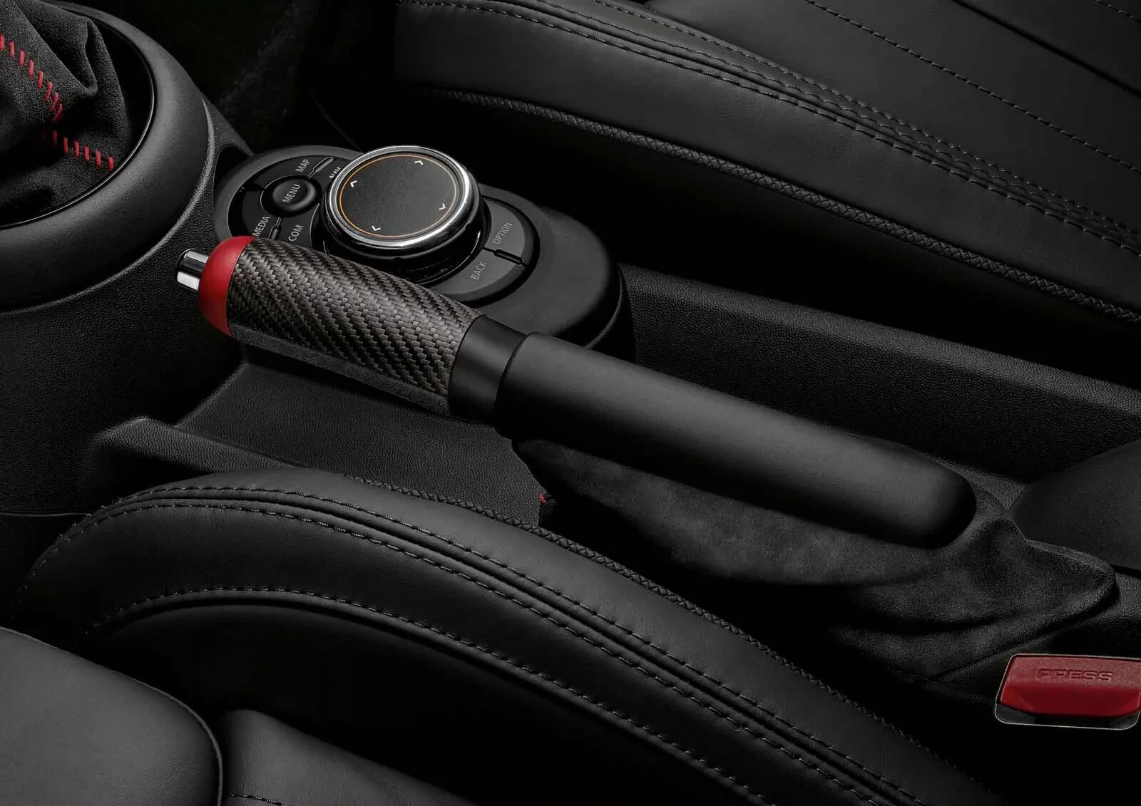 GENUINE MINI JCW PRO CARBON FIBRE & ALCANTARA PARKING BRAKE P/N 34402469136