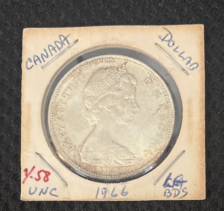 1966 Canada $1 One Dollar Coin (.800 Silver) Uncirculated (MM00243)