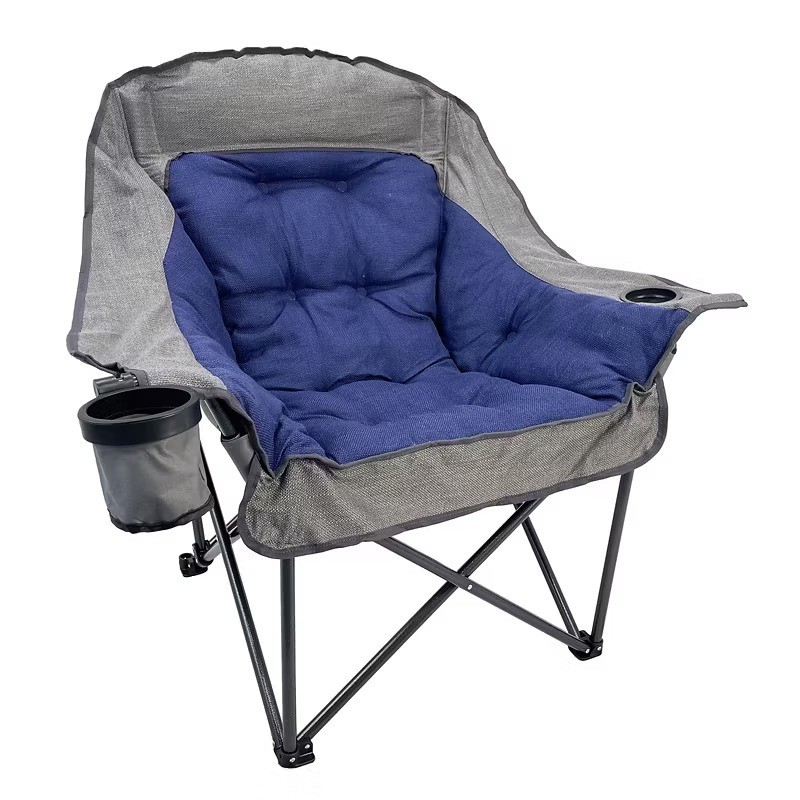Outdoor Folding Club Chairs Heavy Duty Padded for Camping Patio Beach Cup Holder