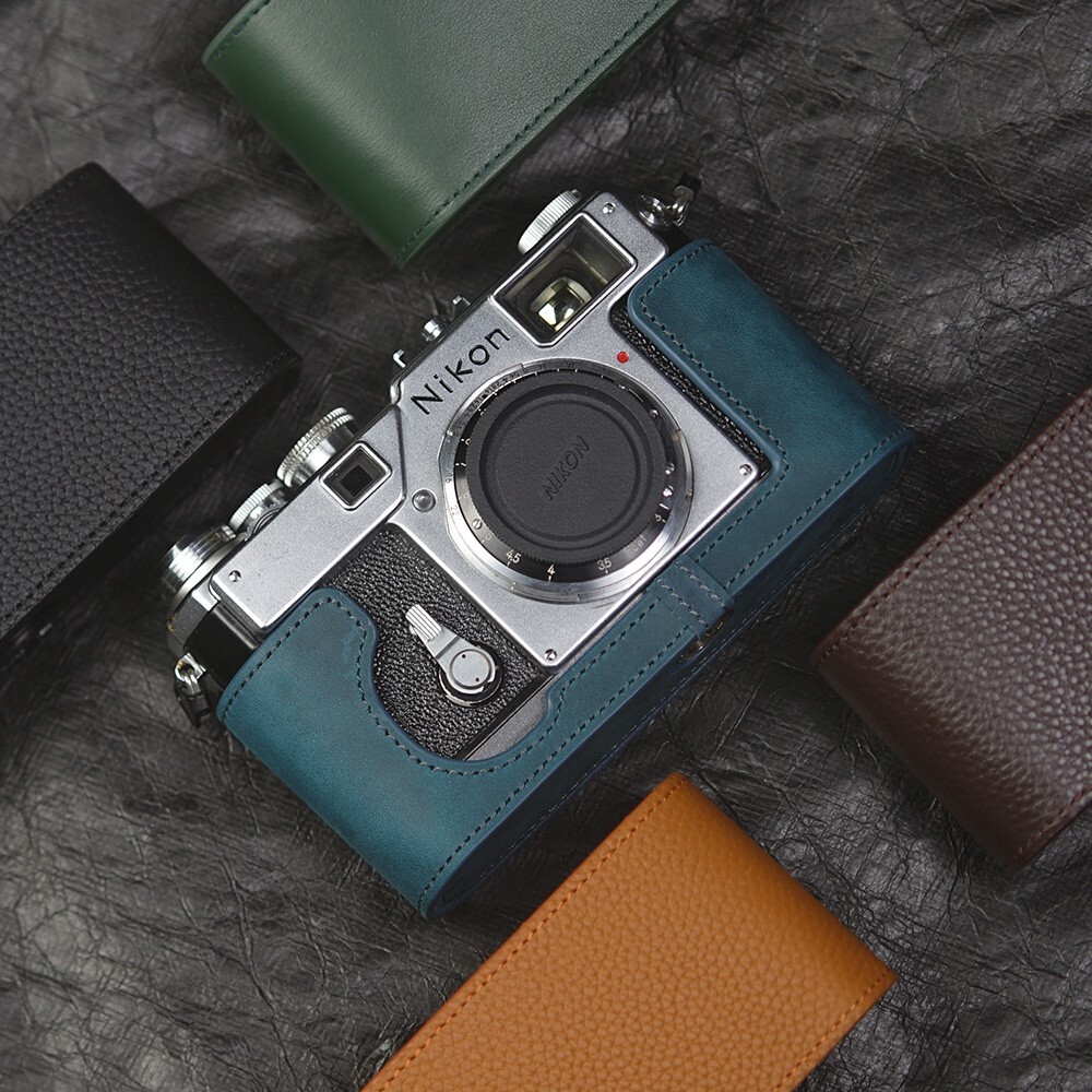 For Nikon S3 Case Genuine Real Leather Half Camera Case Bag Cover
