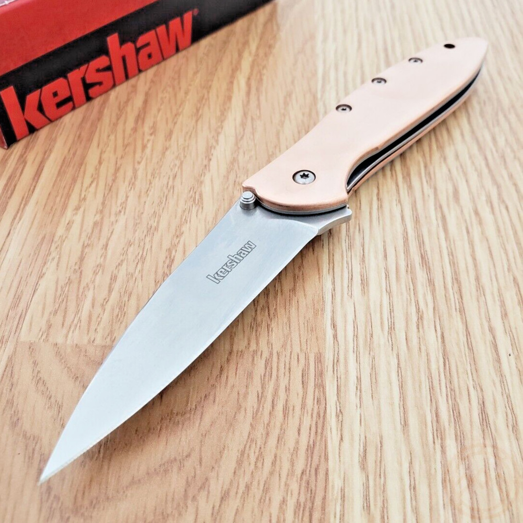 Kershaw Leek Assisted Folding Knife 3" CPM-154 Steel Blade Copper Handle 1660CU