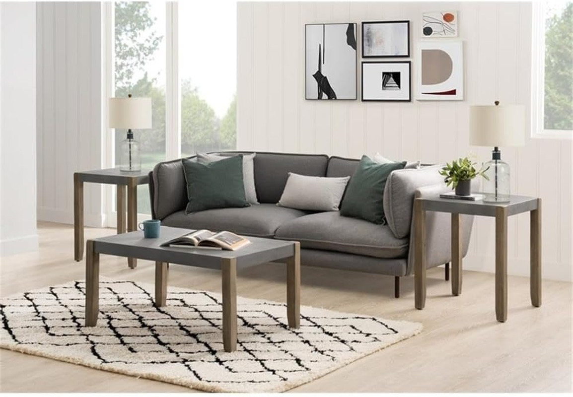 Newport Living Room Set, Concrete Gray