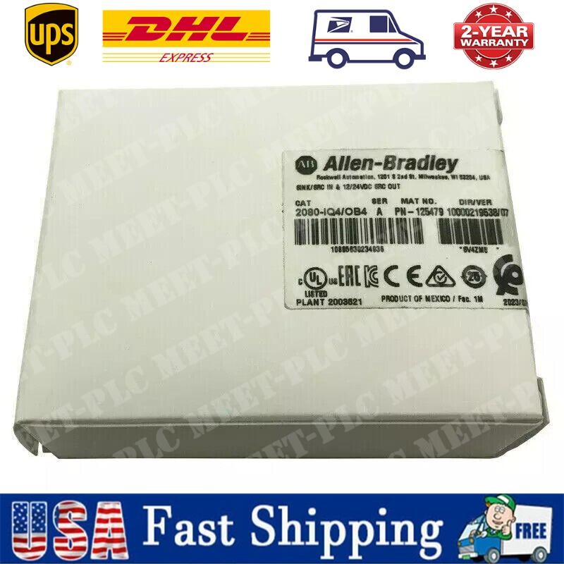 New Factory Sealed AB 2080-IQ4OB4 Digital I/O Combo Module US Free Tax