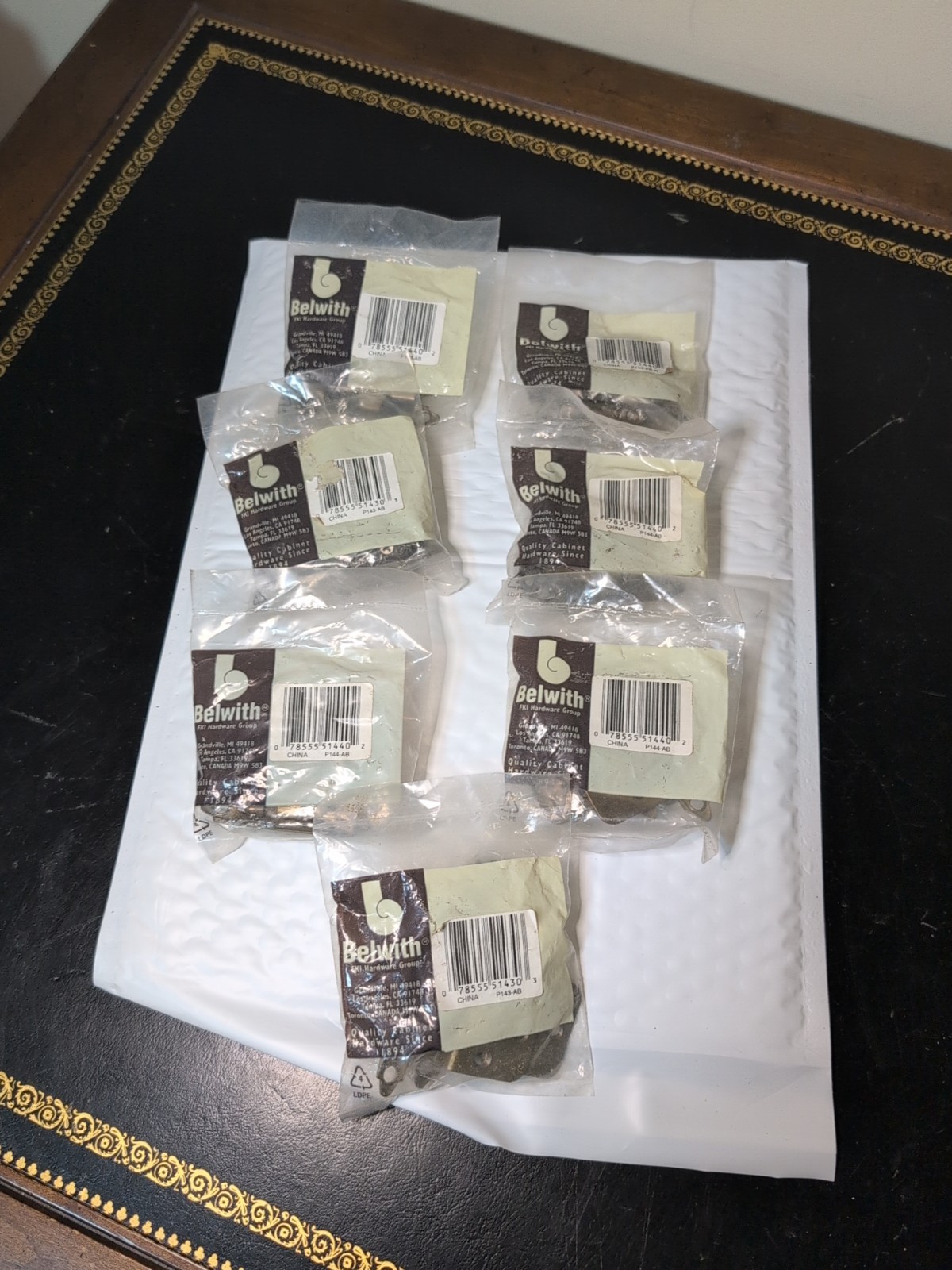 Lot Of 7 Belwith Antique Brass Hinges. New! 2 Per Pack total 14.