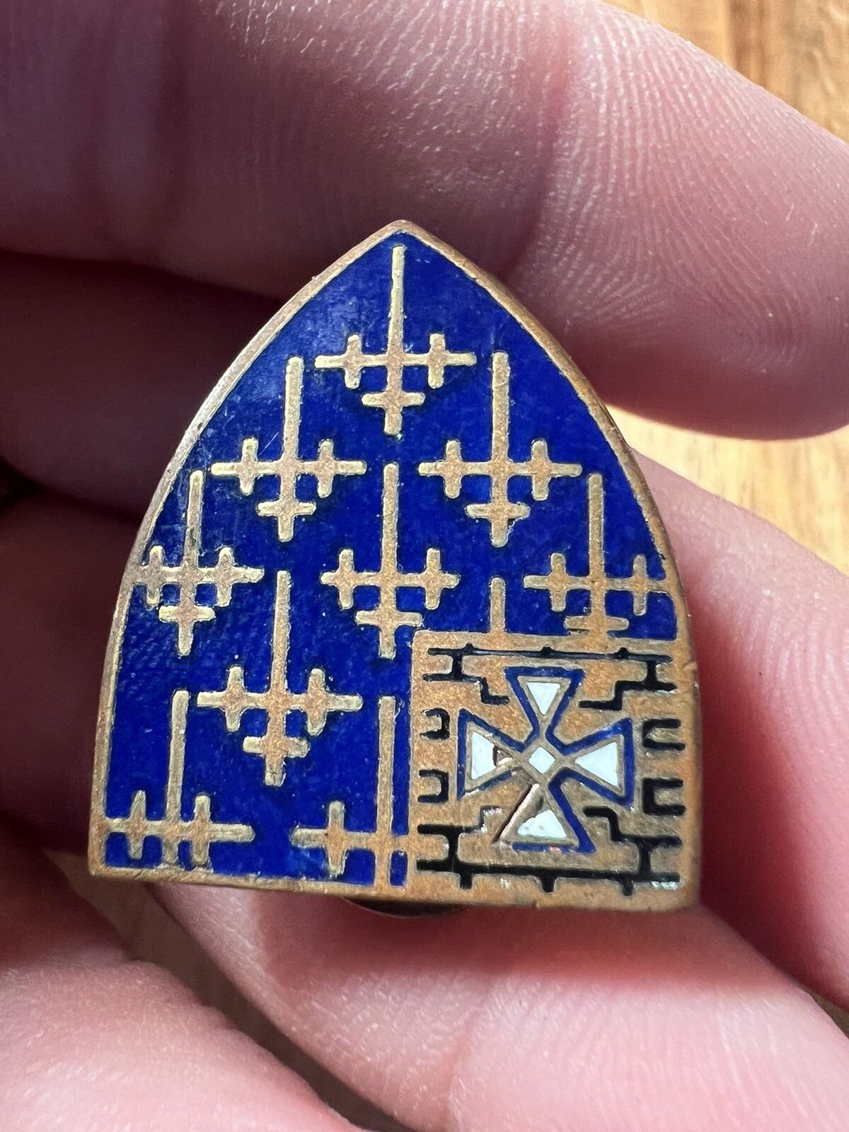 34th Infantry (long post) NH Unit Crest, DI, DUI Pinback