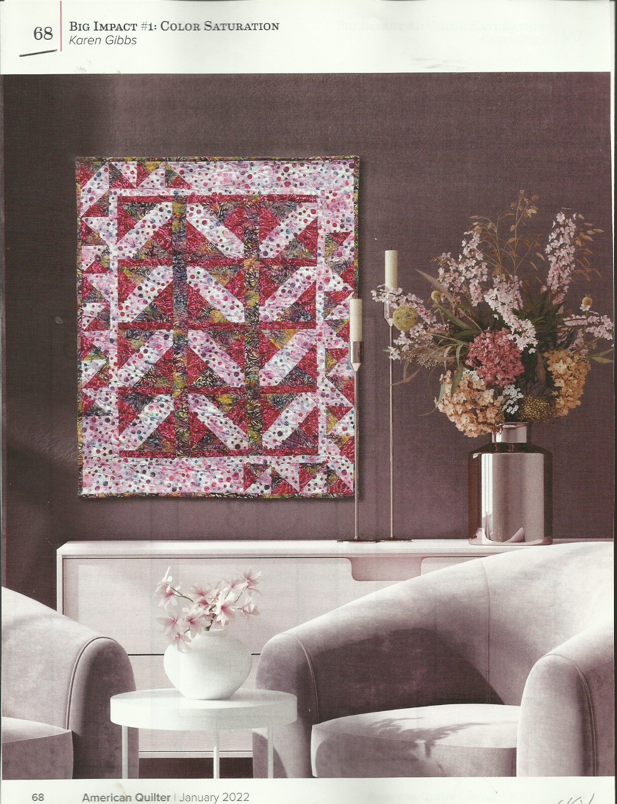 B0072   BIG IMPACT #1 COLOR SATURATION WALLHANGING QUILT PATTERN/INSTRUCTIONS