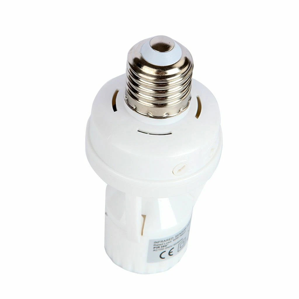 2x Motion Sensor Light Socket,E26/E27 Smart Lamp Bulb Holder Adapter Auto On/Off