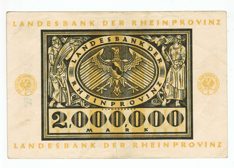 GERMANY BANKNOTE 2 MILLION MARK DUSSOLDORF 1923