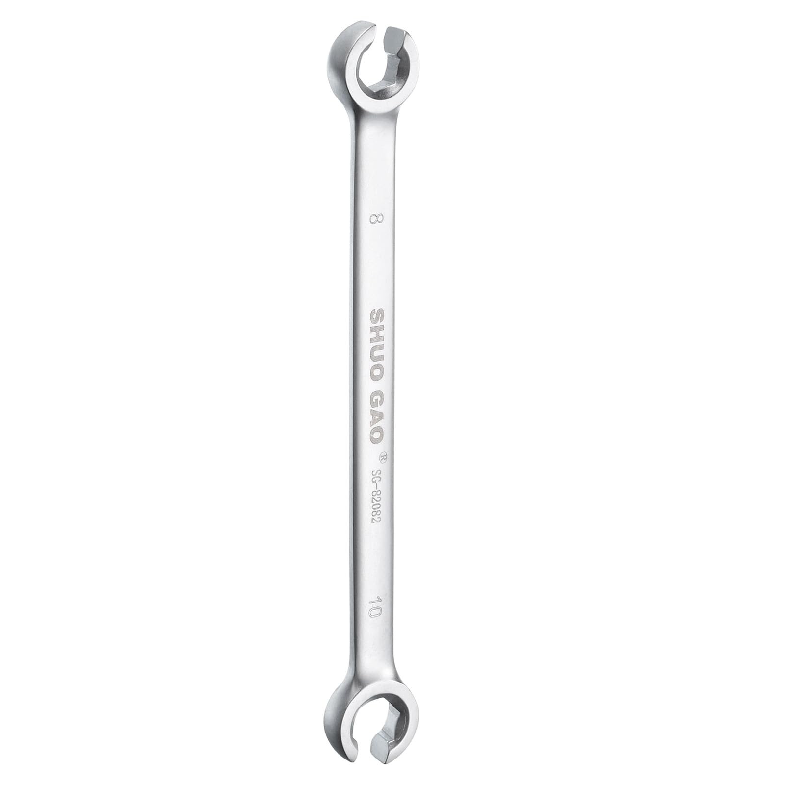 HARFINGTON Flare Nut Wrench 8mm x 10mm CR-V Nickel Plating x 10mm, Silver