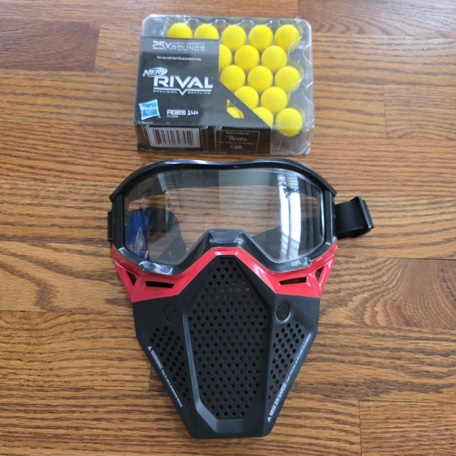 Nerf Rival Face Mask Red/Rival Precision Rounds 25 Yellow Balls