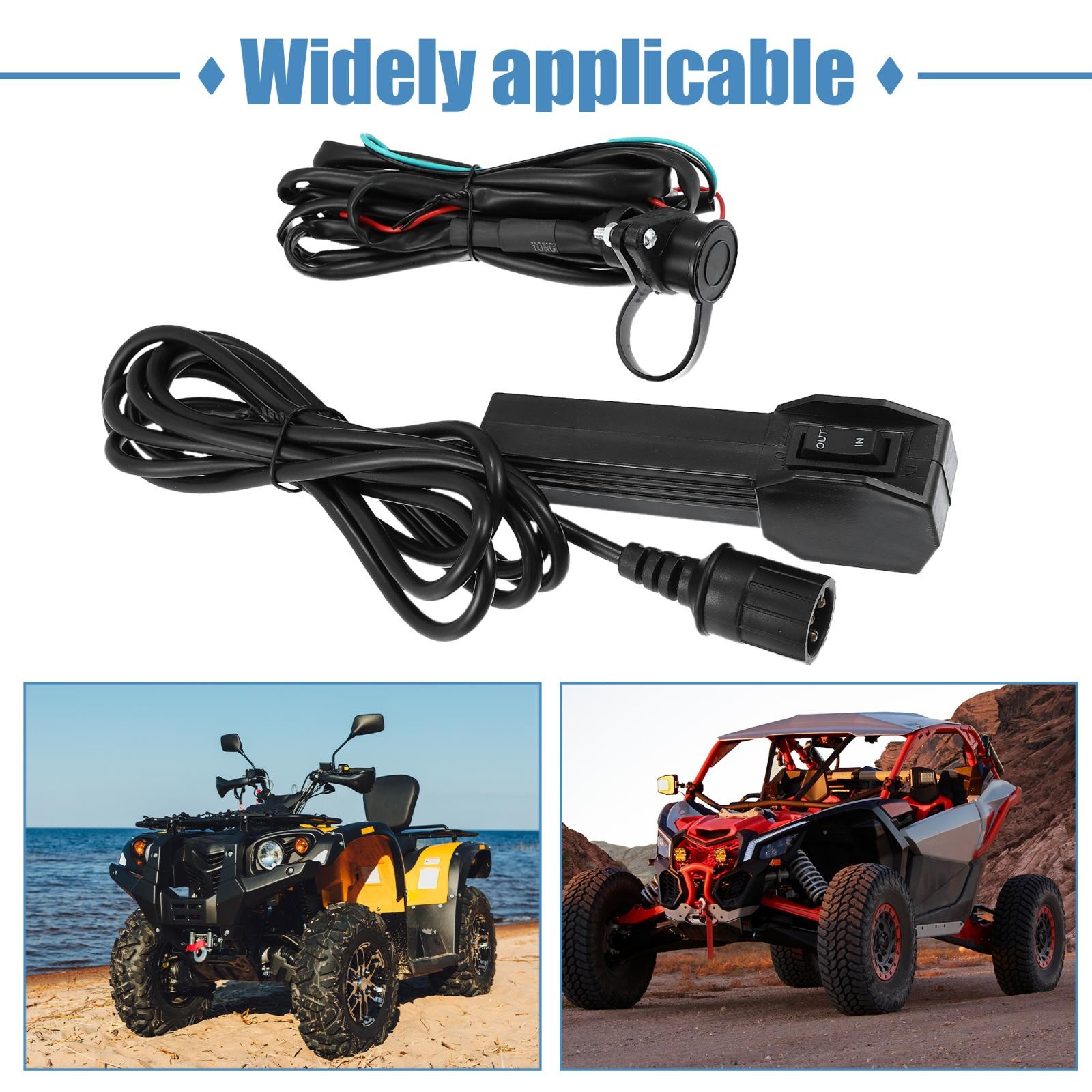 12V Winch Corded Hand Controller Remote Control Kit Rocker Switch for ATV UTV