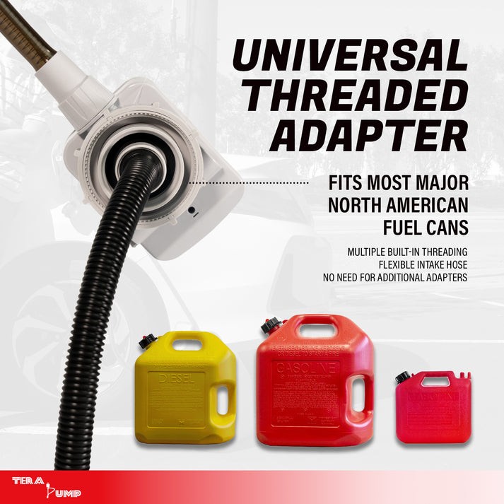 TRFA03 - Battery PoweredFuel Transfer Pump | 2.6GPM | Universal GasAdapters