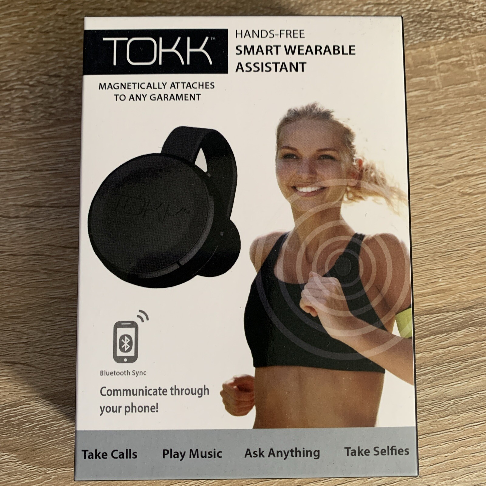 TOKK Smart Wearable Assistant Hands-Free Bluetooth Sync Speaker Phone, Black NEW
