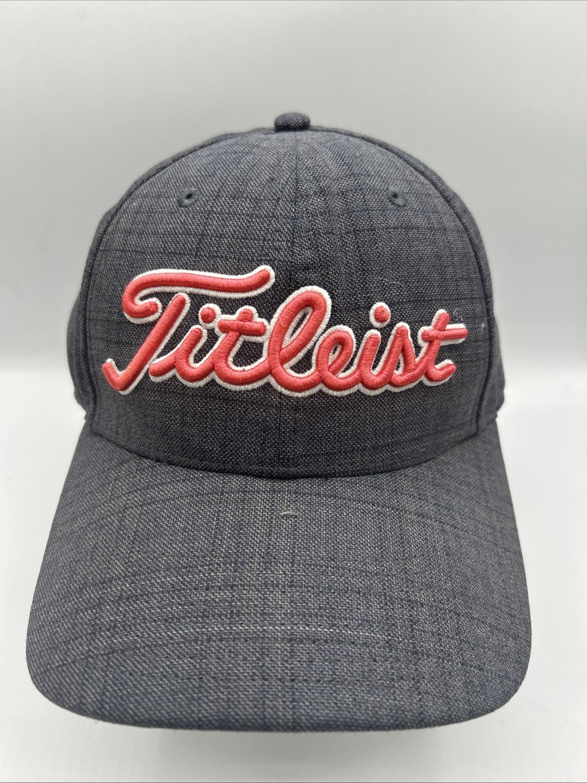 Titleist Golf Hat Cap Gray Black Pinkscript Wool Blend Strapback OSFM H95