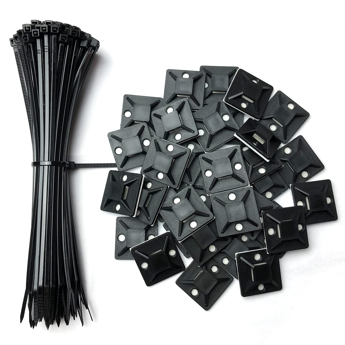 Oksdown 100 Pack Black Plastic Nylon Cable Ties with 60 6" (18lb),