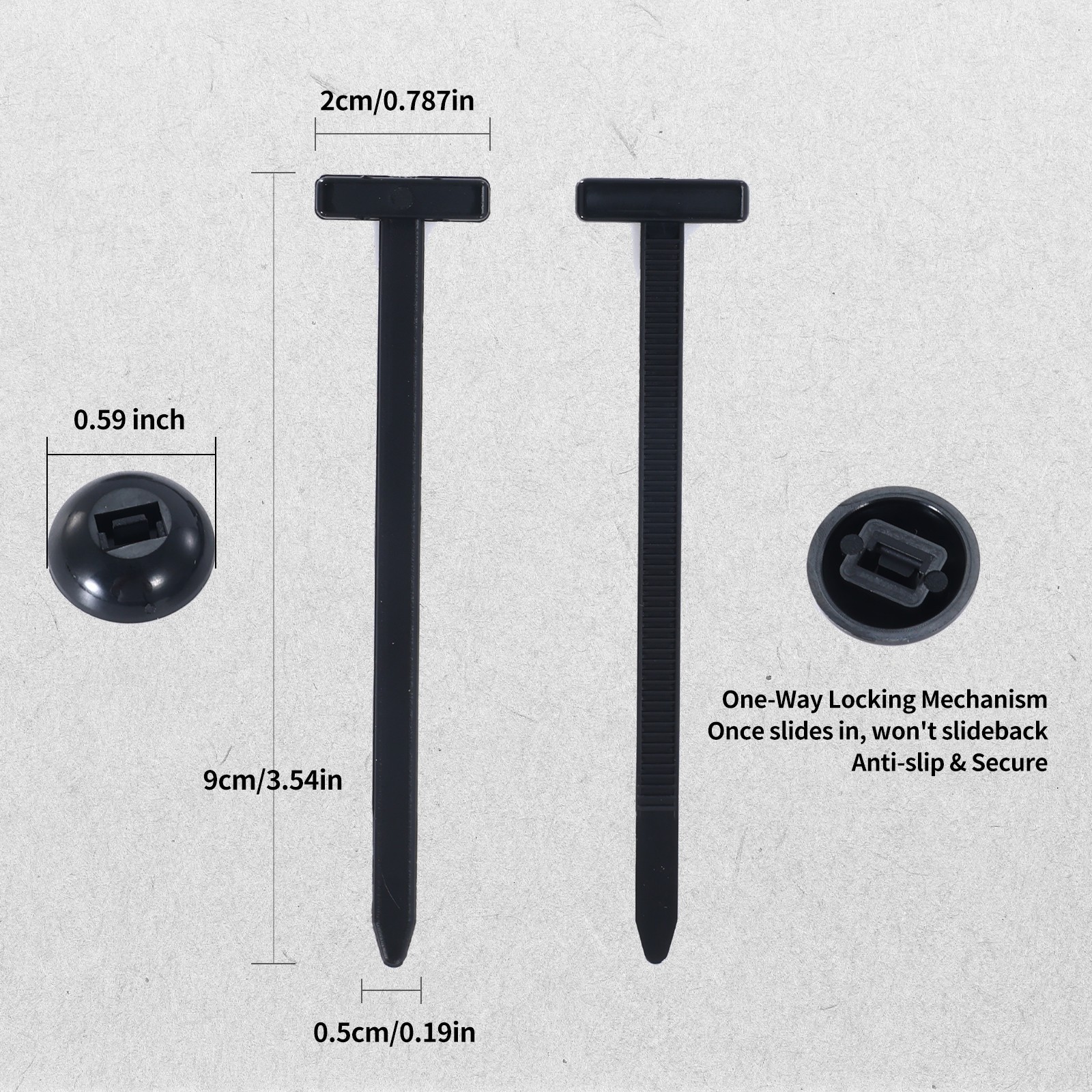 50PCS Heavy Duty Nylon Cable Ties Self-Locking Universal Zip Ties