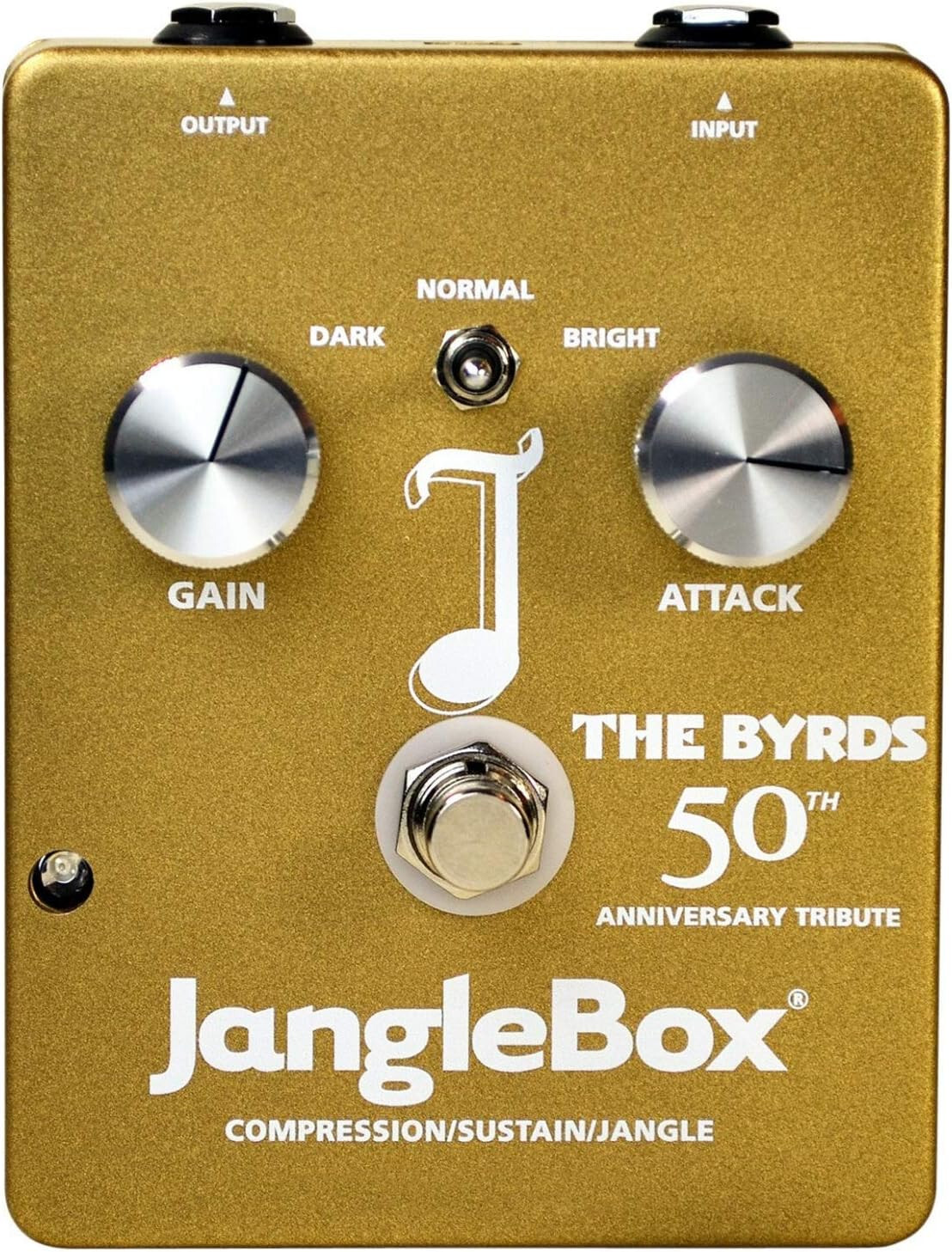 JangleBox Classic Compressor Effects Pedal, Gold The Byrds 50th Anniversary Ed.