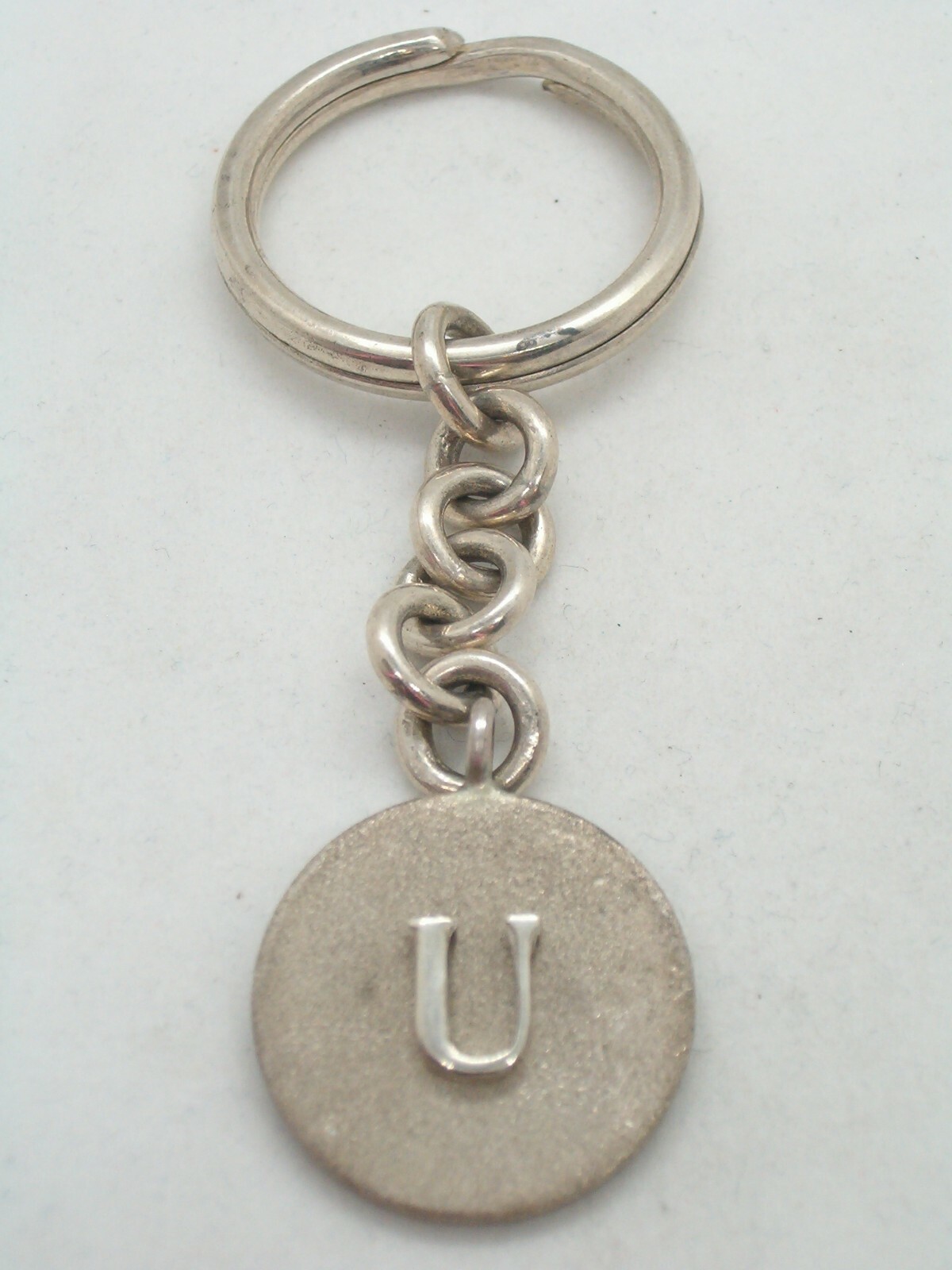 Letter Keychain - U - 925 Silver - Initial - Alphabet - Breeze -