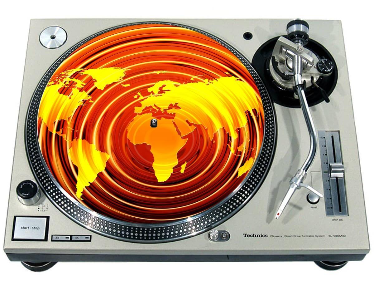 Slipmat Scratch Pad Felt for 12" Turntable LP DJ Record Player MAP WORLD WAVES