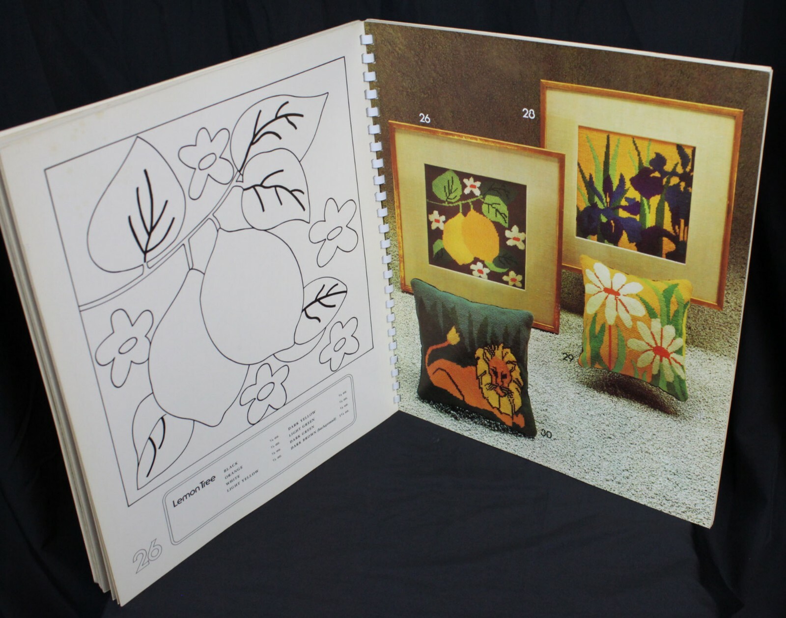 Vtg Needlepoint Workbook Lisbeth Perrone Spiral Bound 40 Patterns MCM Embroidery